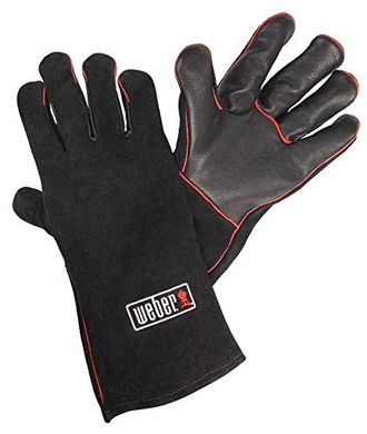 Guantes de cuero Weber: negros y resistentes.
