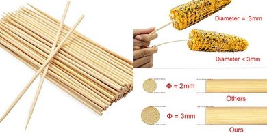 150 Pinchos Bambú Gigantes 30cm - BBQ