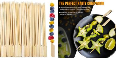 Pinchos de bambú para barbacoa y fiestas