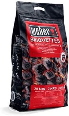 Carbón Weber: Briquetas para barbacoa, 8 kg.  Fácil encendido.
