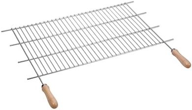 Parrilla Barbacoa Recortable con Mangos de Madera, 62-72cm x 40cm