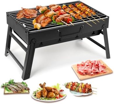 Parrilla portátil de carbón Char-Broil: ahumadora compacta para acampar.
