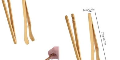 Pinzas de bambú para tostar: antideslizantes, cocina y barbacoa.