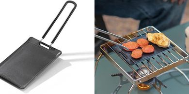 Parrilla portátil antiadherente YIWEOG para camping y picnic.