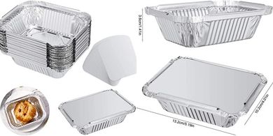 Bandejas de aluminio desechables con tapa para barbacoa (260ml)
