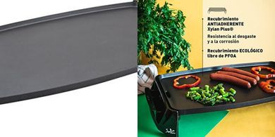 Plancha de asar Jata GR195: antiadherente, resistente, fácil limpieza.