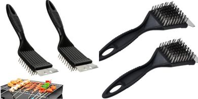 Cepillo de barbacoa y raspador de acero inoxidable (2 piezas)