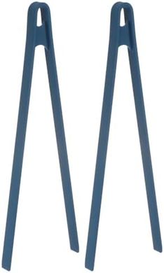 Pinzas de acero inoxidable con silicona, 11.4", multiusos, azules