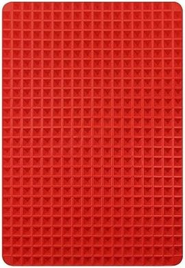 Alfombrilla de silicona roja antiadherente para hornear y barbacoa.
