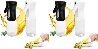Pulverizador de aceite cocina: 2 botes 200ml, recargable, con cepillo.
