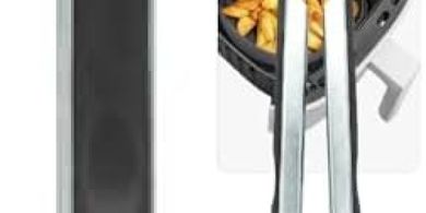 NERTHUS FIH 1362 Pinzas de Cocina en Acero Inoxidable y Silicona, Resistentes al Calor, Fáciles de Limpiar, Ahorran Espacio, Tamaño 26cm para Barbacoa y Cocina