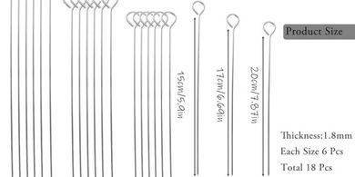 Brochetas de acero inoxidable reutilizables para barbacoa (18 piezas)