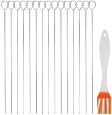 Brochetas de acero inoxidable reutilizables para parrilla (30cm)