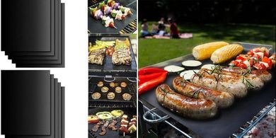 Alfombrillas reutilizables para parrilla: 10 unidades, 40x33cm.