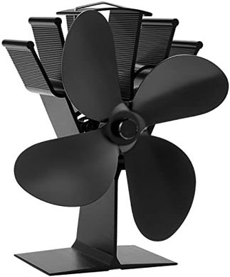 COMBIUBIU Ventilador de estufa de 4 palas Ventilador de leña/leña alimentado por calor Ventilador ecológico Circulación de calor para leña/leña/chimenea para estufas de leña