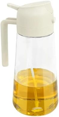 Dispensador de aceite 2 en 1: botella de vidrio (470ml) para cocinar.