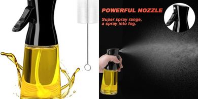 Dispensador aceite oliva/canola/vinagre, 180ml, vidrio negro.