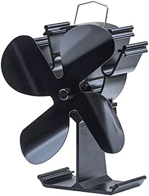 Ventilador de estufa de leña con quemador, alimentado por calor.
